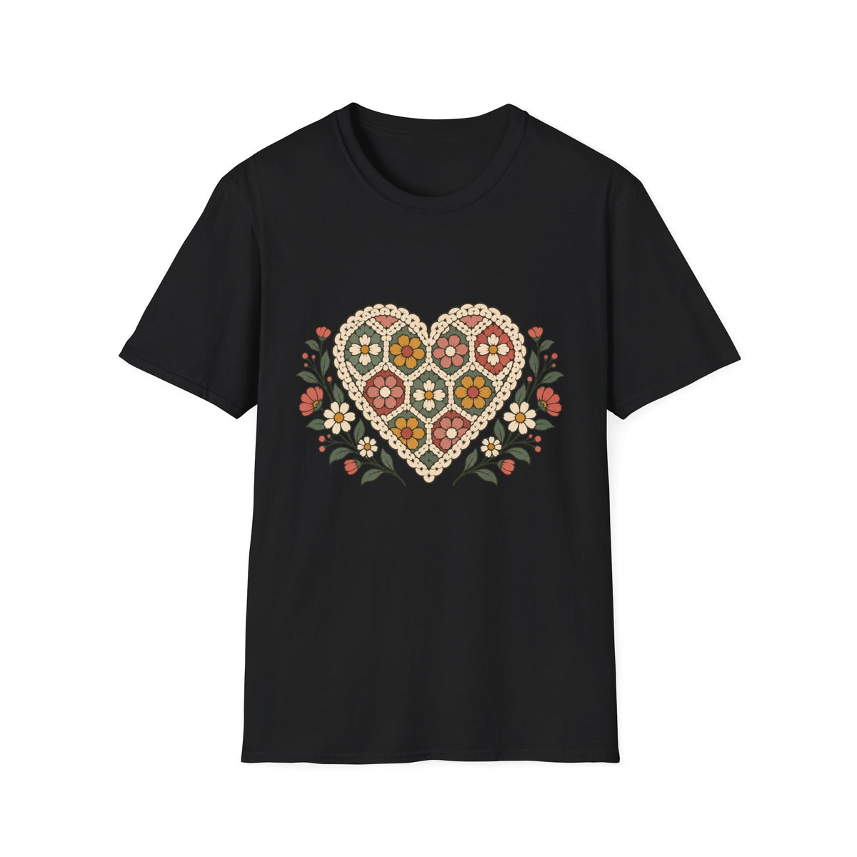 Crocheted Heart T-Shirt