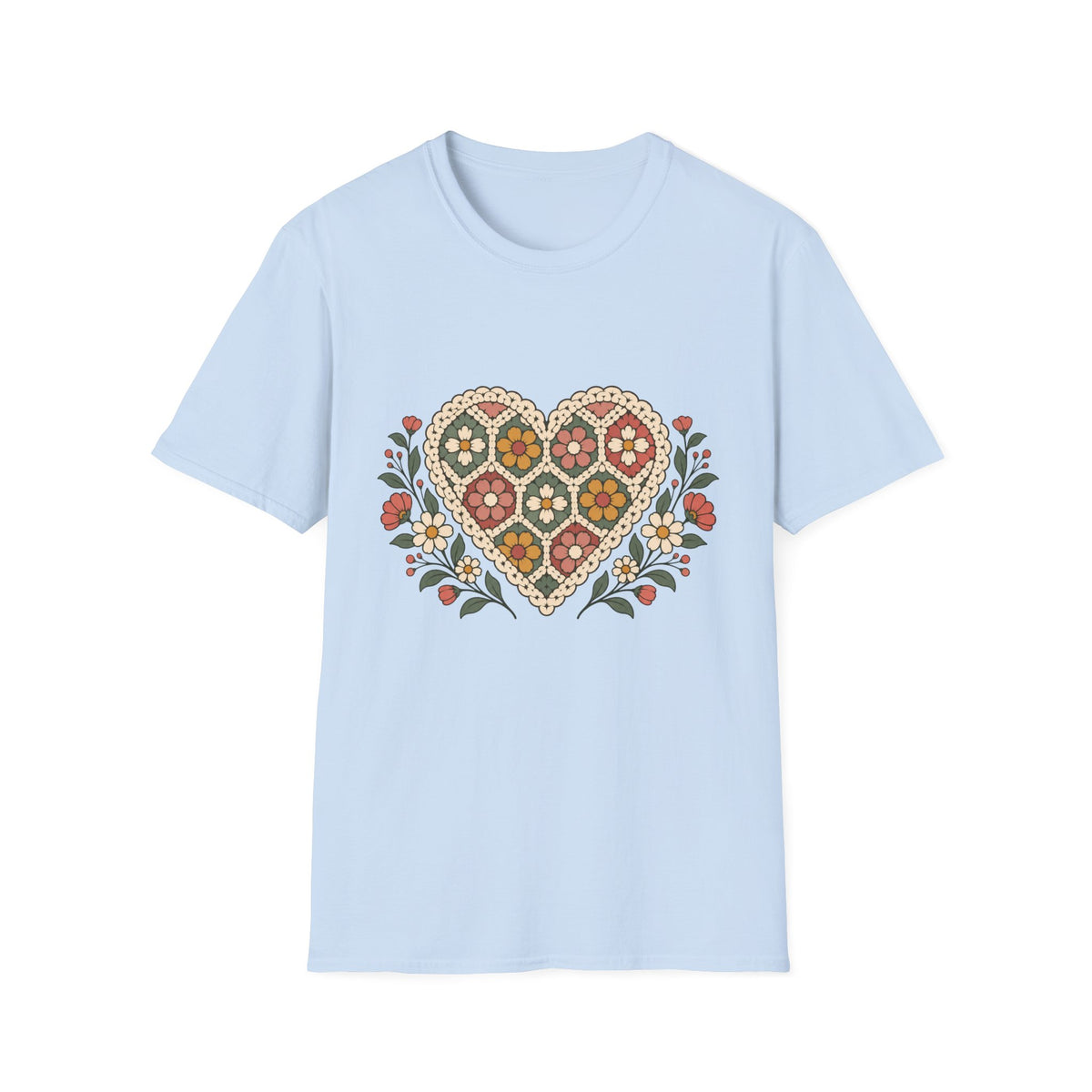 Crocheted Heart T-Shirt