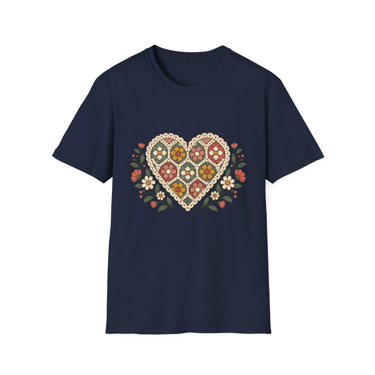 Crocheted Heart T-Shirt