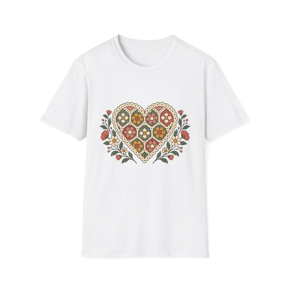 Crocheted Heart T-Shirt
